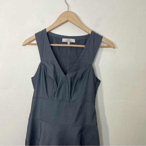 Robert Rodriguez Blue Gray A-Line Pleated Dress Size 4 - Picture 5 of 11
